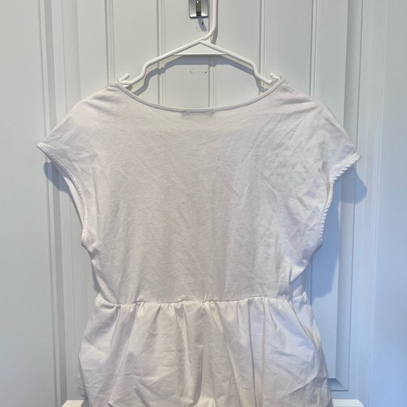 White Babydoll Peplum Puff Top Vintage Cottagecore Coquette Feminine Y2K 90s - Picture 7 of 11